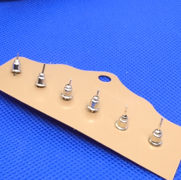 Earrings Turquoise Leaves Round Balls Silver Fashion Earrings 3 Pair Pack - Picture 6 of 6